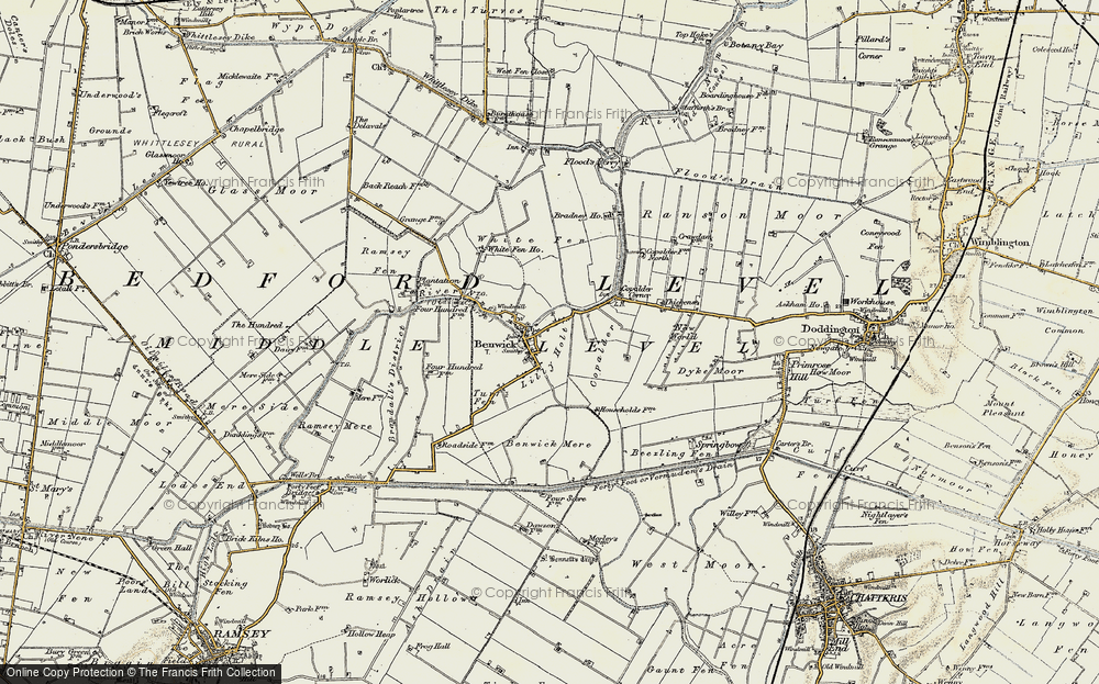Old Map of Historic Map covering Benwick Mere in 1901