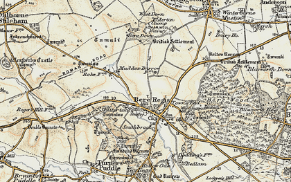 Old map of Bere Regis in 1897-1909