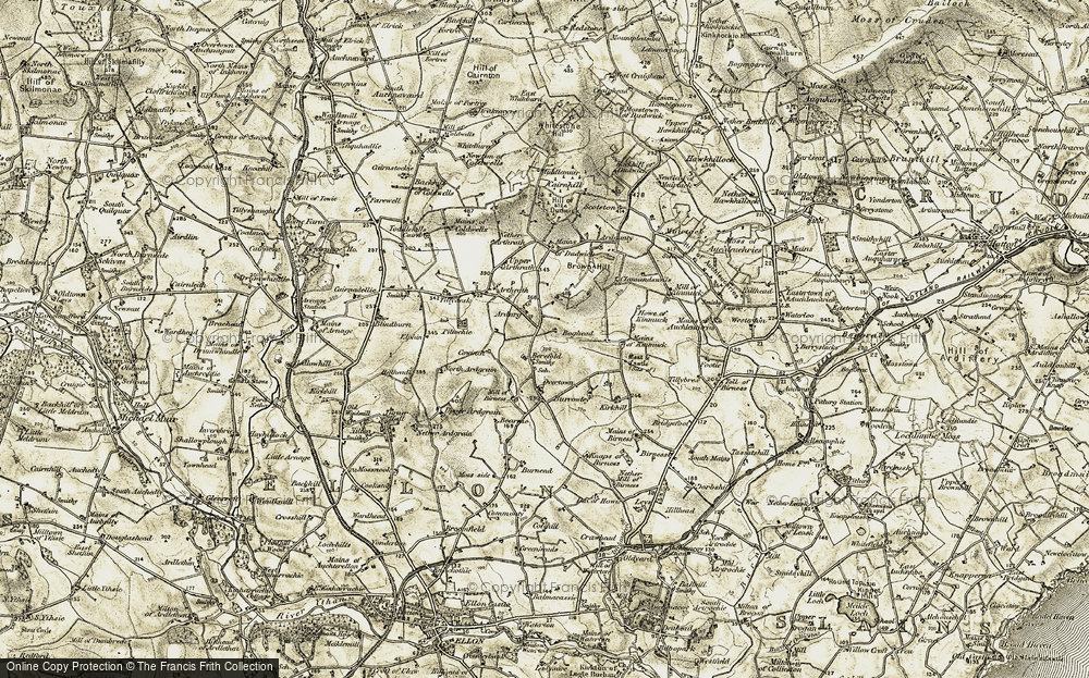 Old Map of Historic Map covering Ardarg in 1909-1910