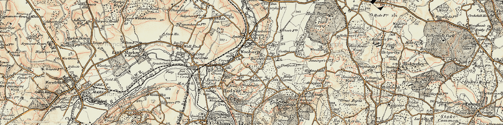 Old map of Berghers Hill in 1897-1898
