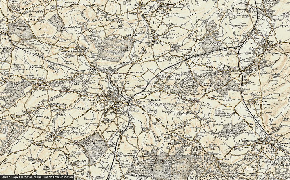 Old Map of Historic Map covering Rodden in 1898-1899