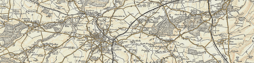 Old map of Berkley Down in 1898-1899