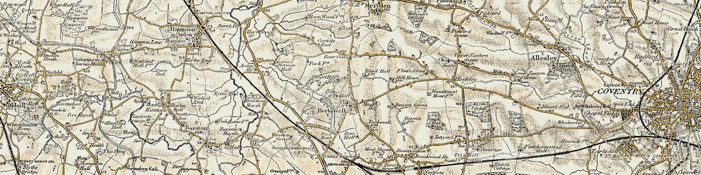 Old map of Berkswell in 1901-1902