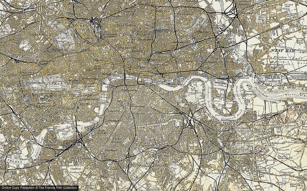 Old Map of Bermondsey, 1897-1902 in 1897-1902