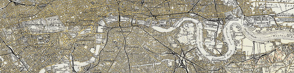 Old map of Bermondsey in 1897-1902