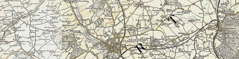 Old map of Bernards Heath in 1898