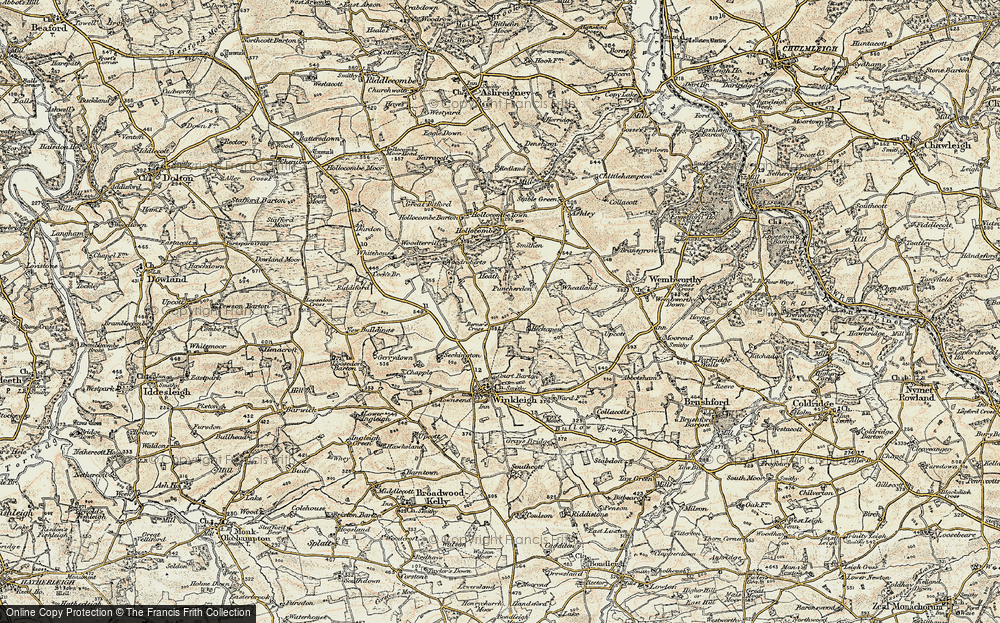 Old Map of Berner's Cross, 1899-1900 in 1899-1900