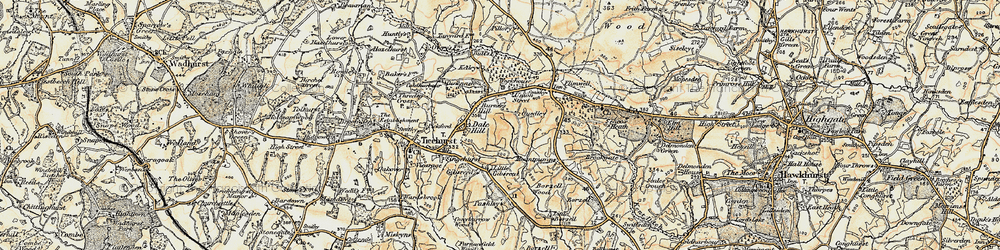 Old map of Boarzell Wood in 1898