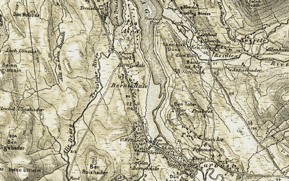 Old map of Ben Tote in 1909
