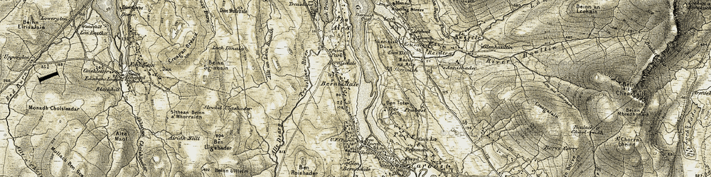 Old map of Ben Tote in 1909