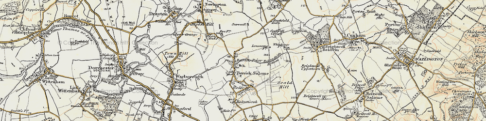 Old map of Berrick Prior in 1897-1899