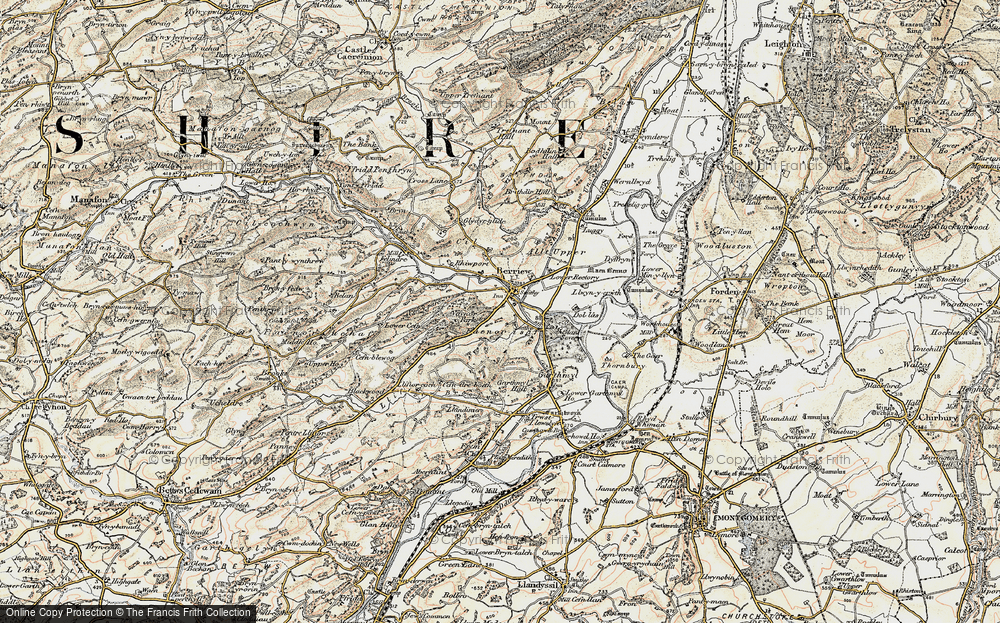 Old Map of Berriew, 1902-1903 in 1902-1903