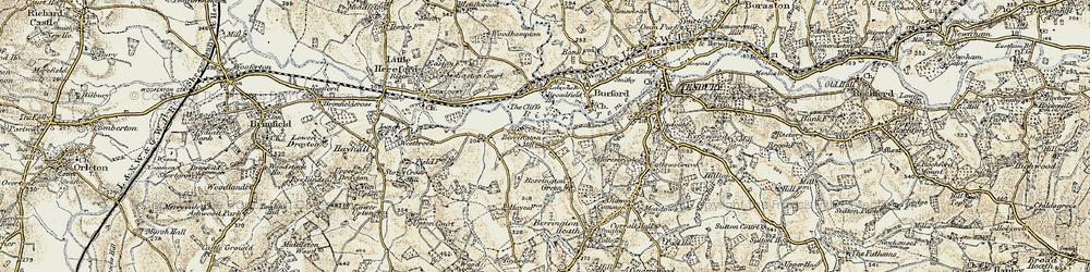 Old map of Berrington in 1901-1902