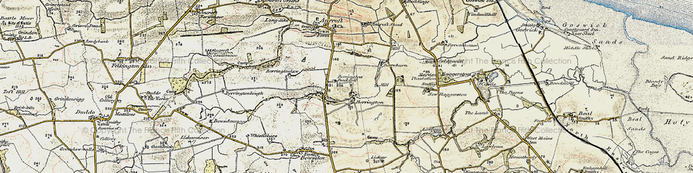 Old map of Berrington in 1901-1903