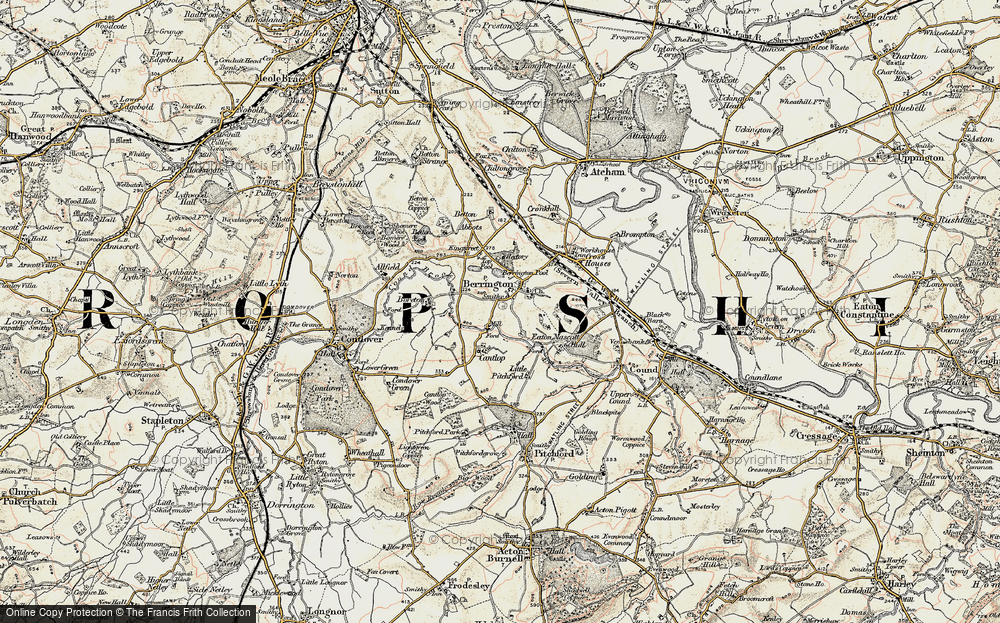 Old Map of Historic Map covering Betton Abbots in 1902