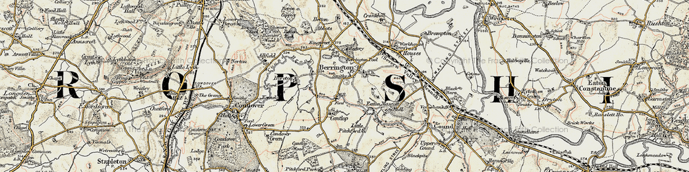 Old map of Berrington Pool in 1902