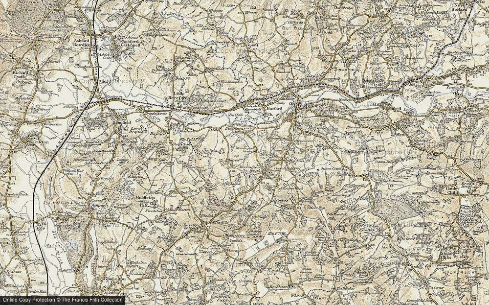 Old Map of Berrington Green, 1901-1902 in 1901-1902