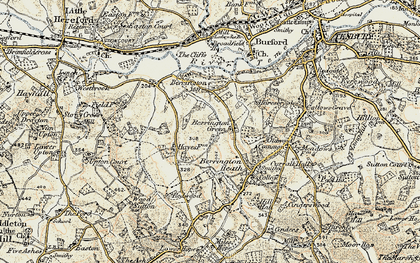 Old map of Berrington Green in 1901-1902