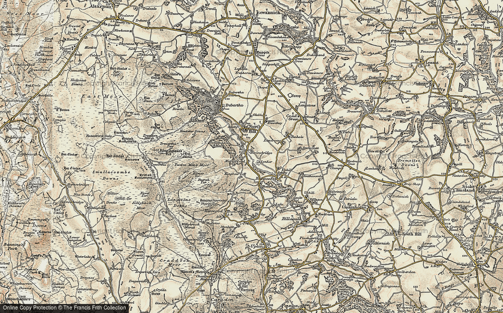 Old Map of Berriowbridge, 1900 in 1900
