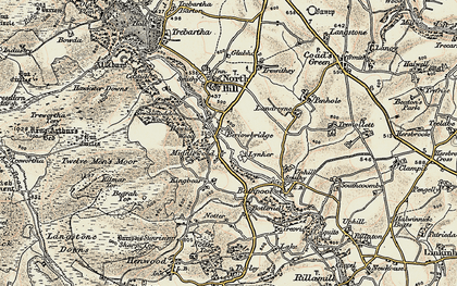 Old map of Berriowbridge in 1900