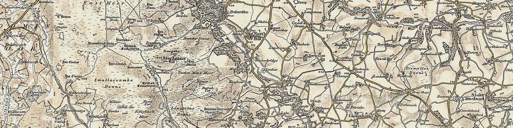 Old map of Berriowbridge in 1900