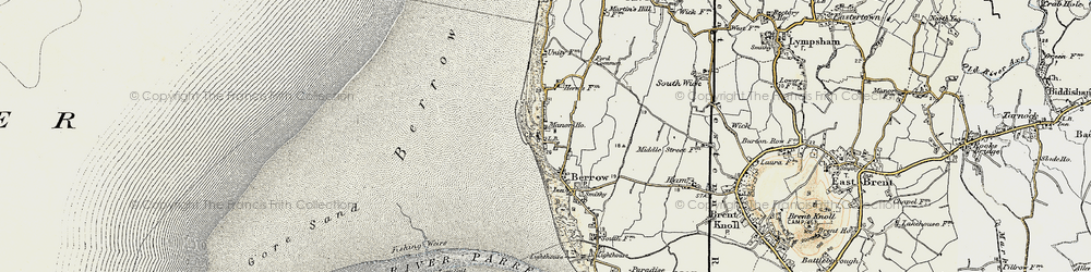 Old map of Berrow in 1899-1900