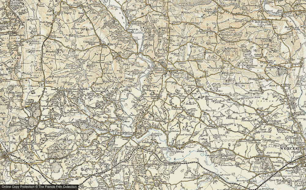 Old Map of Historic Map covering Berrow Hill (Fort) in 1899-1902