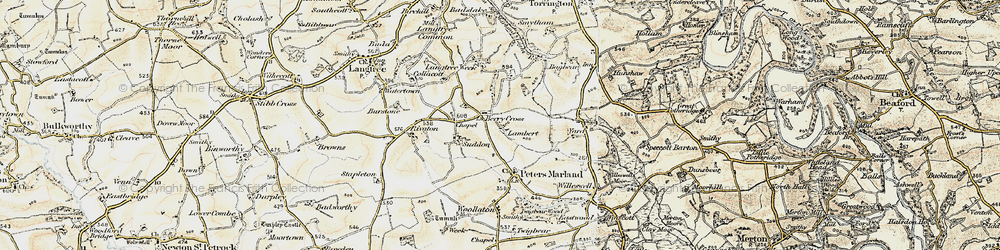 Old map of Berry Cross in 1900