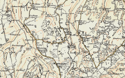 Old map of Berry's Green in 1897-1902