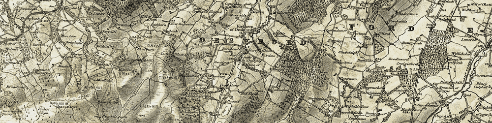 Old map of Langlanburn in 1910