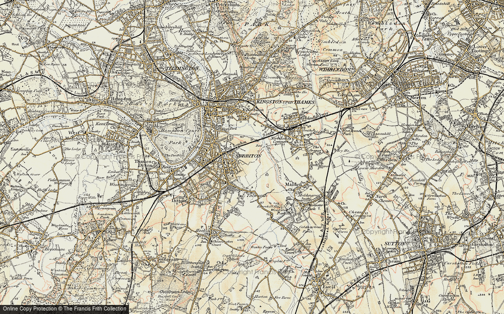 Old Map of Berrylands, 1897-1909 in 1897-1909