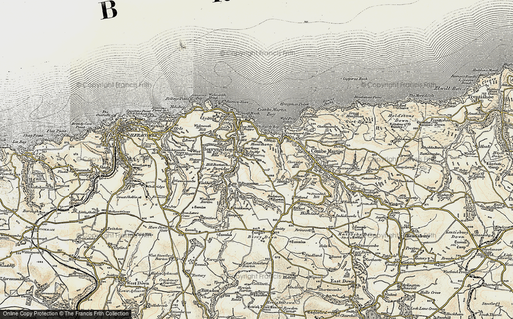 Old Map of Berrynarbor, 1900 in 1900
