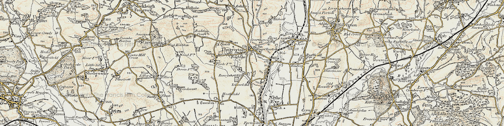 Old map of Berrysbridge in 1898-1900