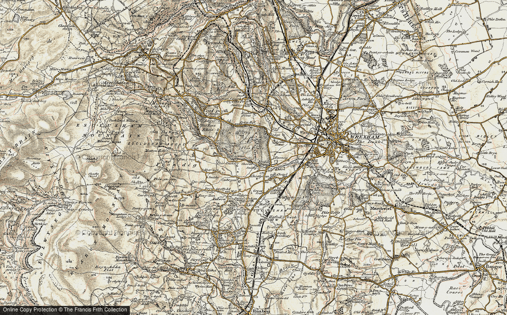 Old Map of Bersham, 1902 in 1902