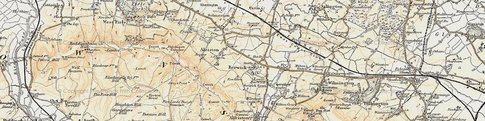 Old map of Berwick in 1898