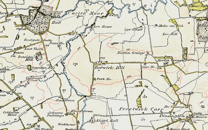 Old map of Berwick Hill in 1901-1903