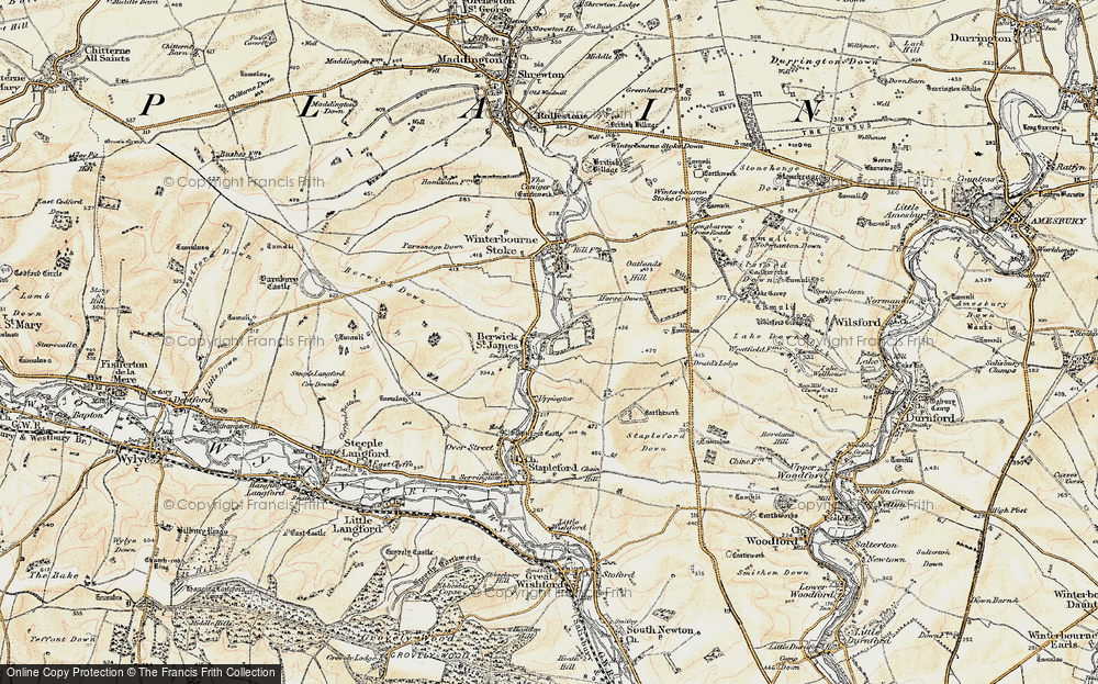 Old Map of Berwick St James, 1897-1899 in 1897-1899