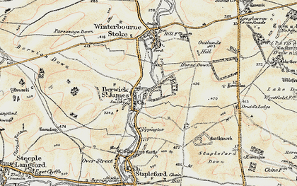 Old map of Berwick St James in 1897-1899