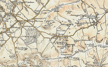 Old map of Berwick St John in 1897-1909