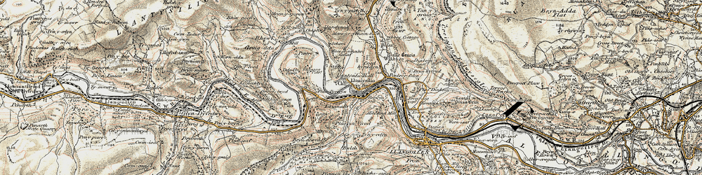 Old map of Berwyn in 1902-1903