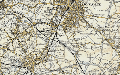 Old map of Bescot in 1902