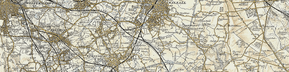 Old map of Bescot in 1902