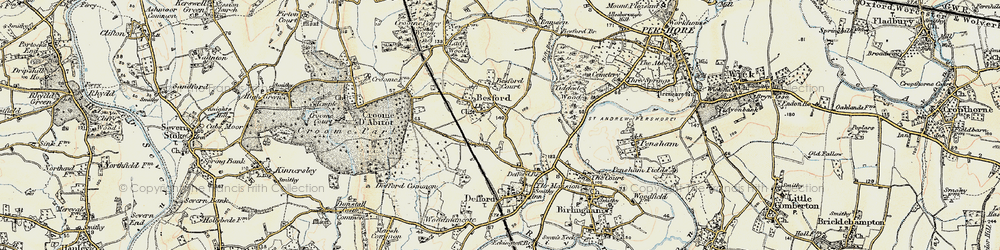 Old map of Besford Court in 1899-1901