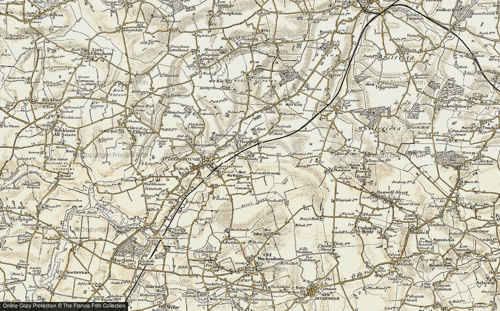 Old Map of Besthorpe, 1901-1902 in 1901-1902