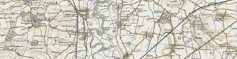Old map of Besthorpe in 1902-1903