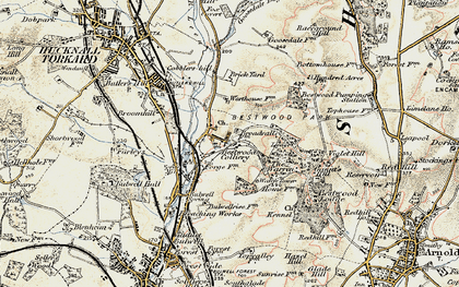 Old map of Bestwood Village in 1902