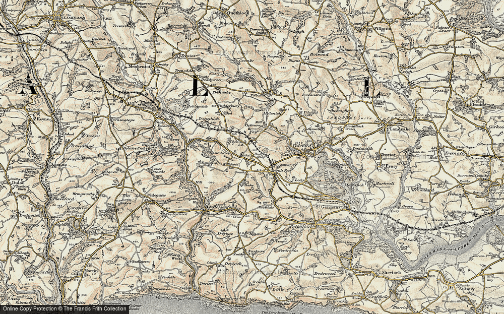 Old Map of Historic Map covering Bonyalva in 1899-1900