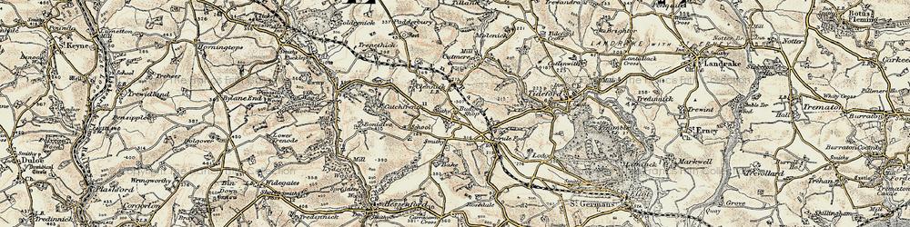 Old map of Bonyalva in 1899-1900