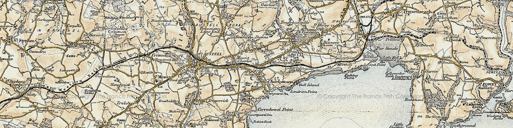 Old map of Duporth in 1900