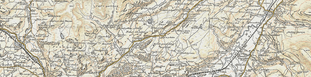 Old map of Blaen Cwm in 1902-1903